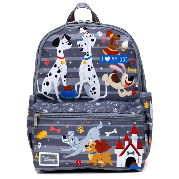 Disney Animation Dogs Mini Nylon Backpack 101 Dalmatians Lady & The Tramp Pluto - Picture 1 of 6